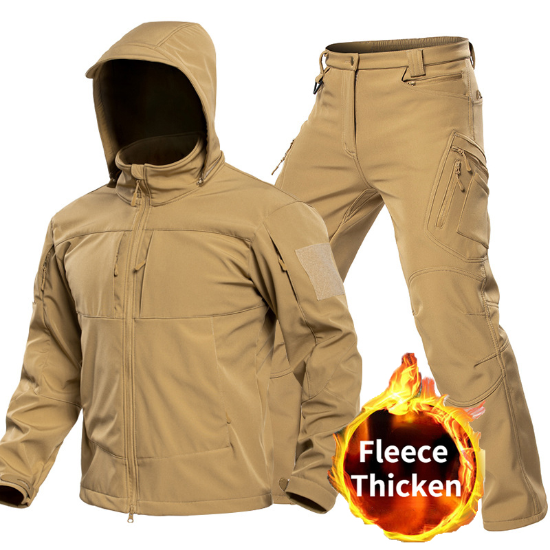 Winter Clothing Pk - Combinaison tactique softshell pour homme, veste