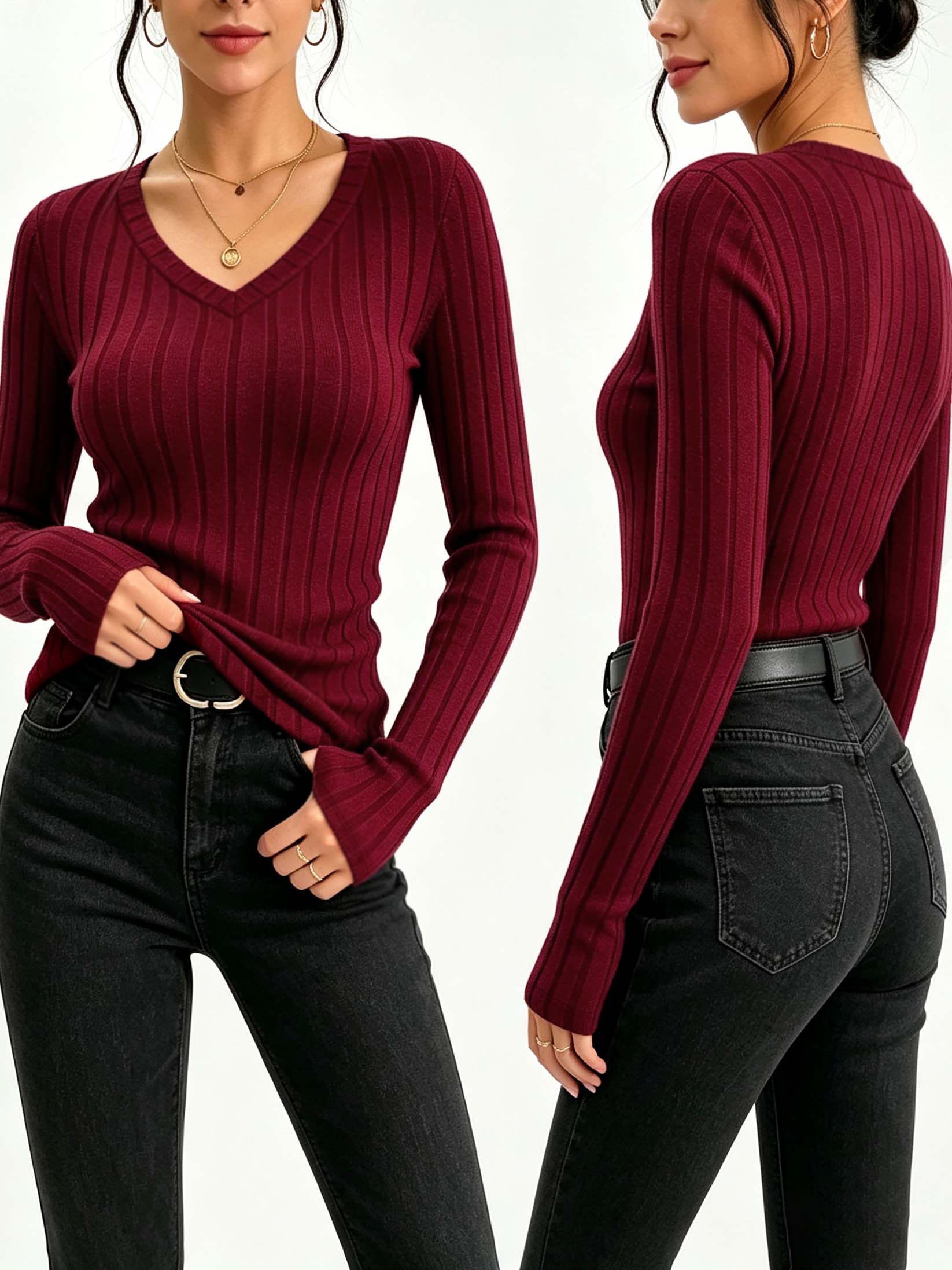 Winter Clothing For Women - Haut en maille côtelée à col
