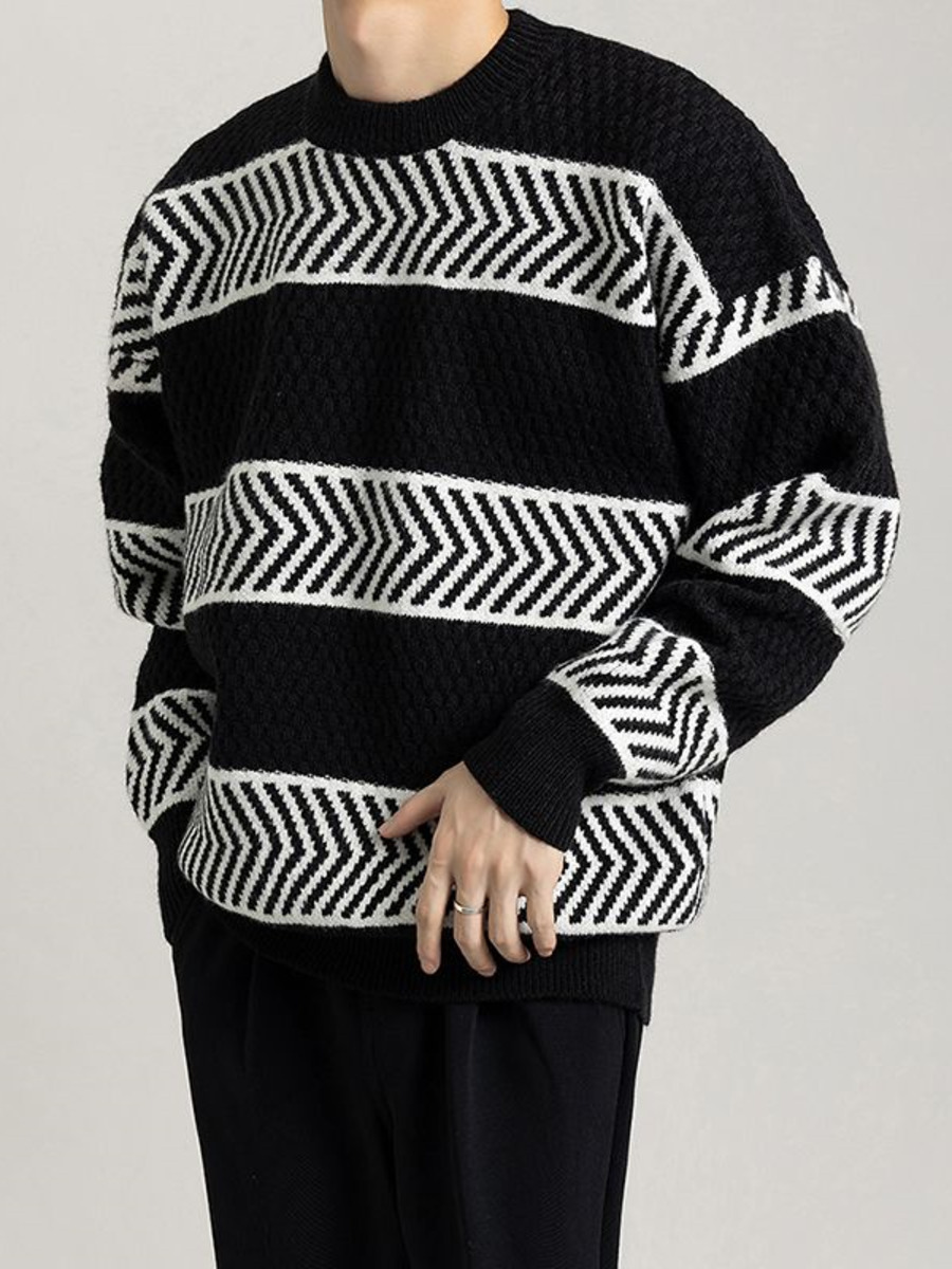 Winter Clothing Hong Kong - Pull Rayé Décontracté pour Homme, Abonné