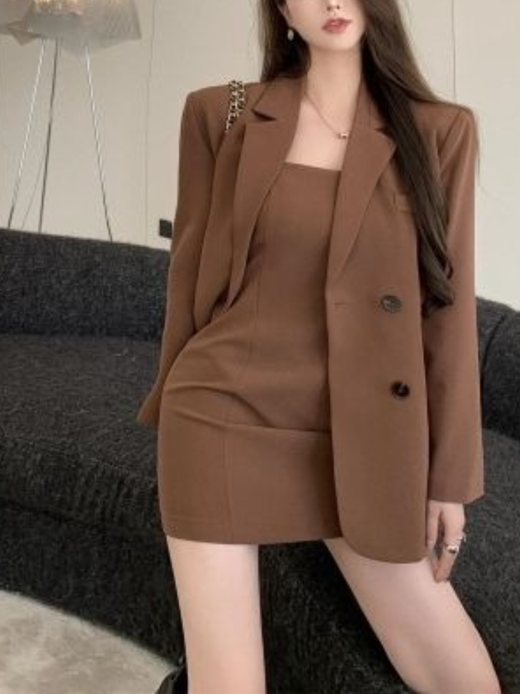 Winter Clothing Pk - Ensemble 2 pièces marron élégant pour