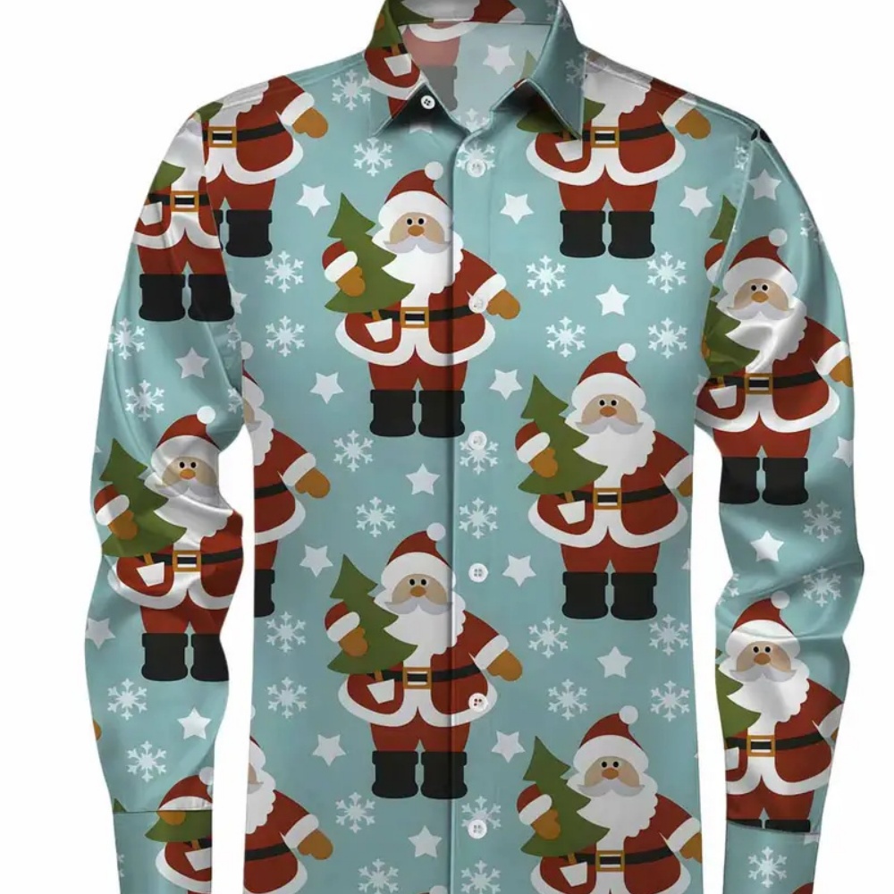 Winter Clothing Gift Ideas - Chemise imprimée de noël à manches