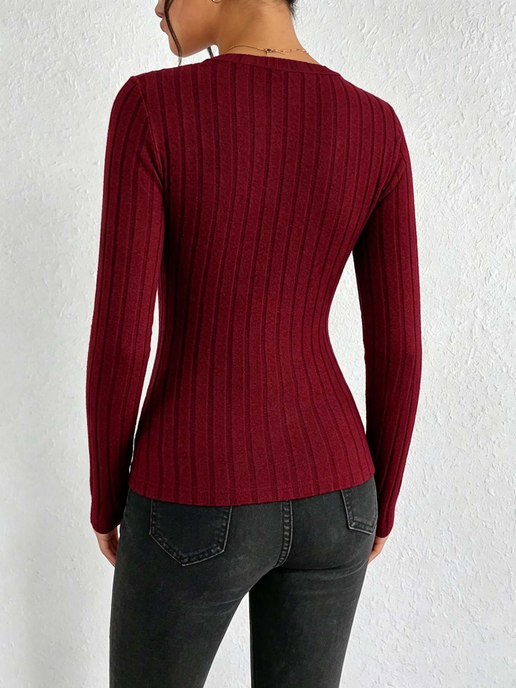 Haut en maille côtelée à col e - Winter Clothing For Women avis et prix