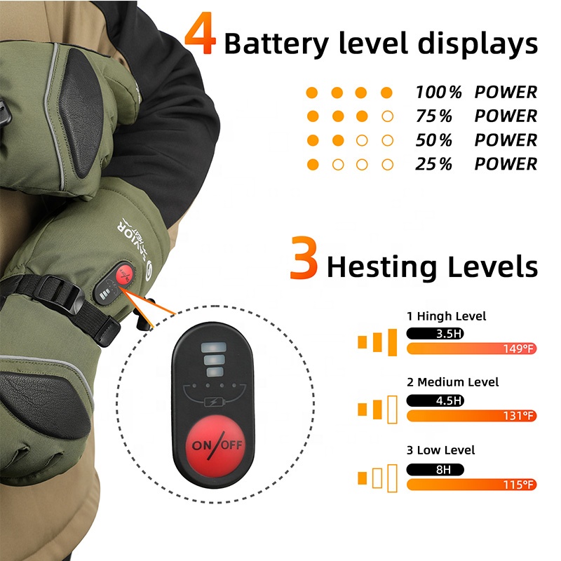 Gants de ski chauffants d'exté - Heated Gloves Electric avis et prix