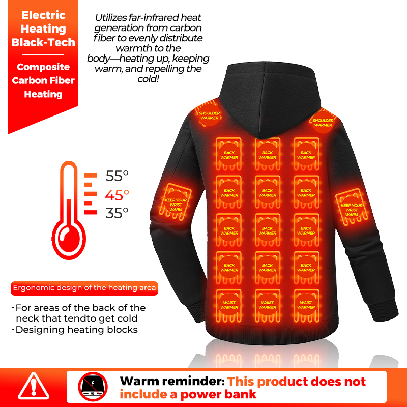 Sweat à capuche chauffant, 26  - Winter Clothing Hiking avis et prix